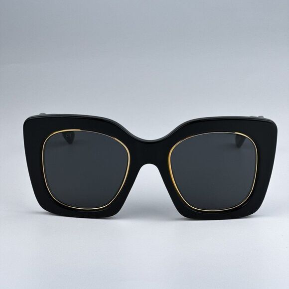 NEW Gucci GG1151S 001 Black/Gold Grey Cat Eye Unisex Sunglasses GG 1151S main image 11